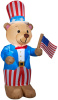Patriotic Bear Holding American Flag Inflatable